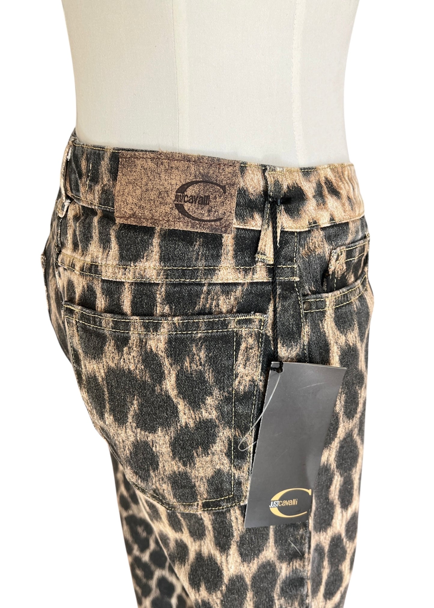 Just Cavalli Leopard Print Jeans Y2K  Bootcut Animal Print Denim | Roberto Cavalli Archive