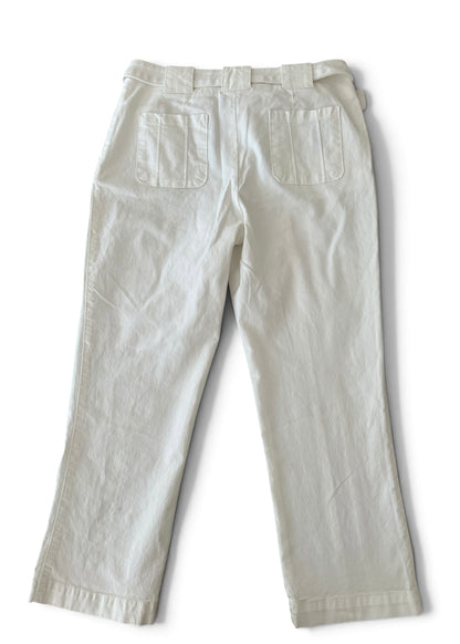 Vintage Dolce & Gabbana White Capri Pants | Y2K D&G Belted Cotton Trousers | Low Rise Designer Archive Italy