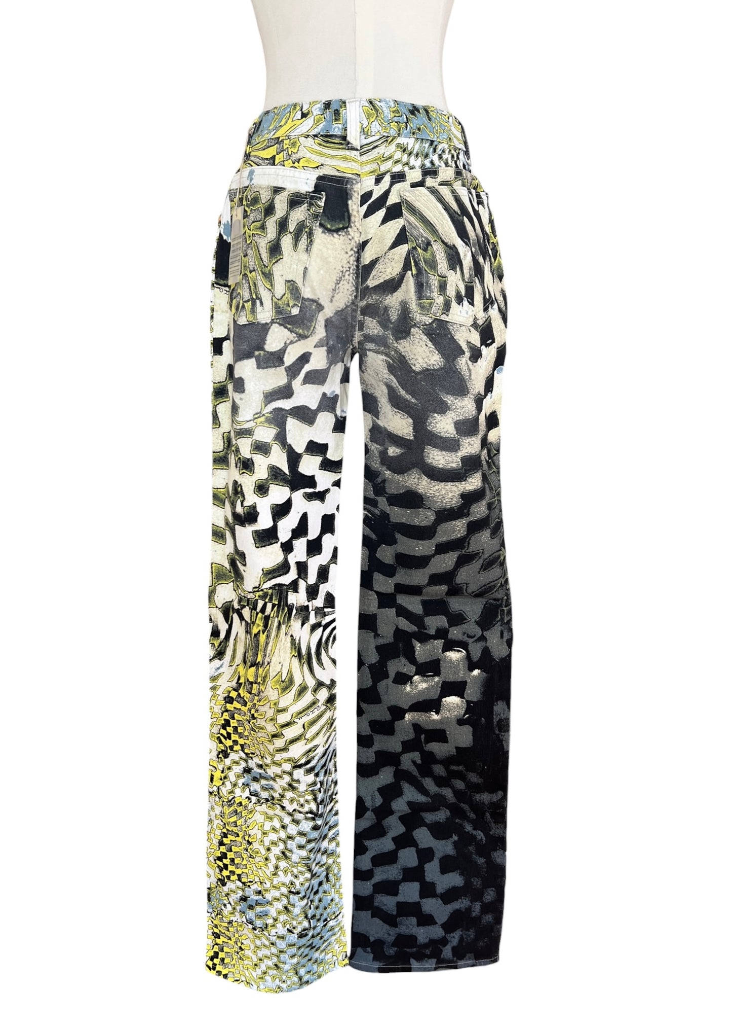 Roberto Cavalli FW2003 Psychedelic Print Set | Vintage Archive Shirt & Pants | Lime Abstract Co-Ord