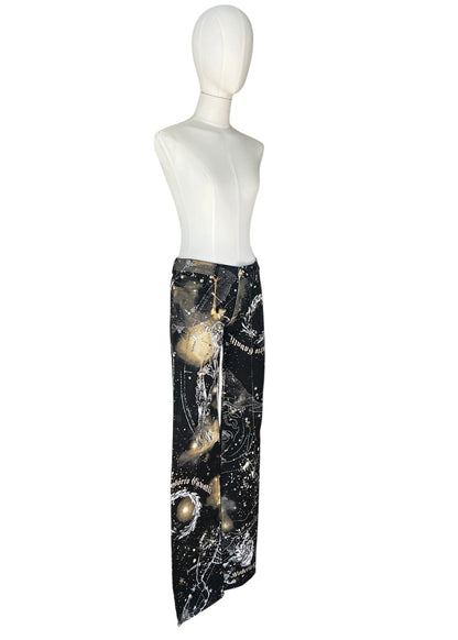 Roberto CavalliFW2003 Astrology Constellation Print Jeans | Vintage Y2K Pants with Gold Charms | Archive Designer Denim