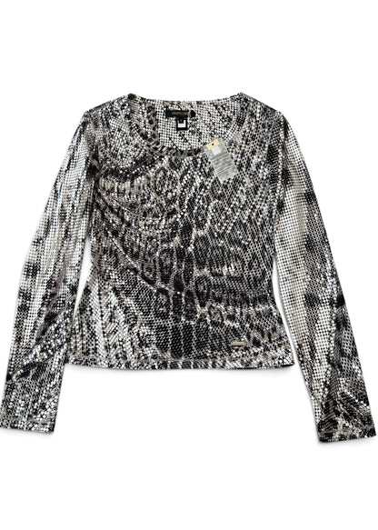 Roberto Cavalli Python Print Set | Vintage Y2K Snake Co-Ord | Archive 2000s Matching Top & Pants