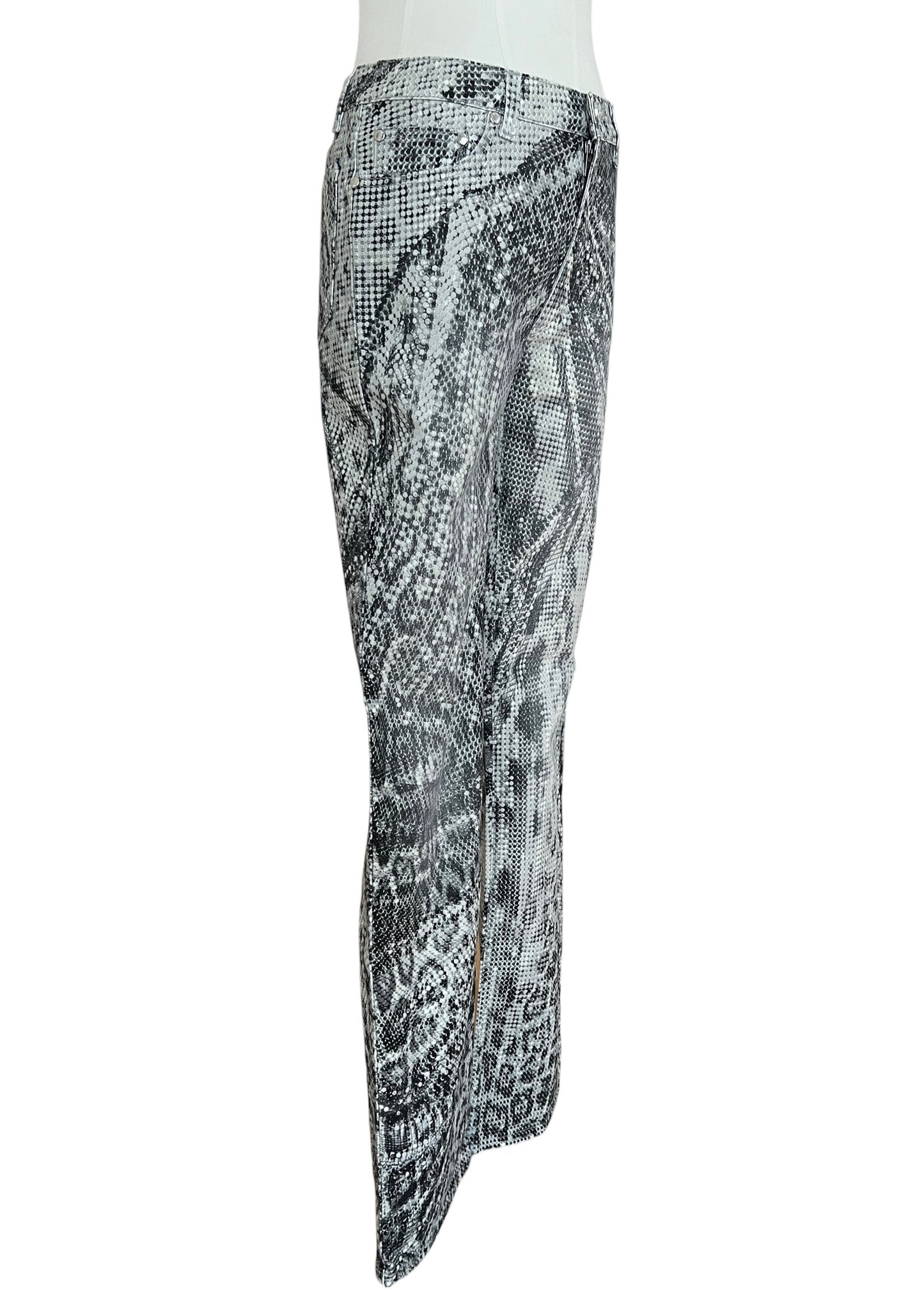 Roberto Cavalli Python Print Set | Vintage Y2K Snake Co-Ord | Archive 2000s Matching Top & Pants
