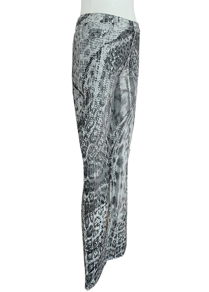 Roberto Cavalli Python Print Set | Vintage Y2K Snake Co-Ord | Archive 2000s Matching Top & Pants