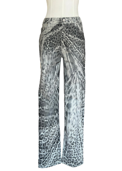 Roberto Cavalli Python Print Set | Vintage Y2K Snake Co-Ord | Archive 2000s Matching Top & Pants