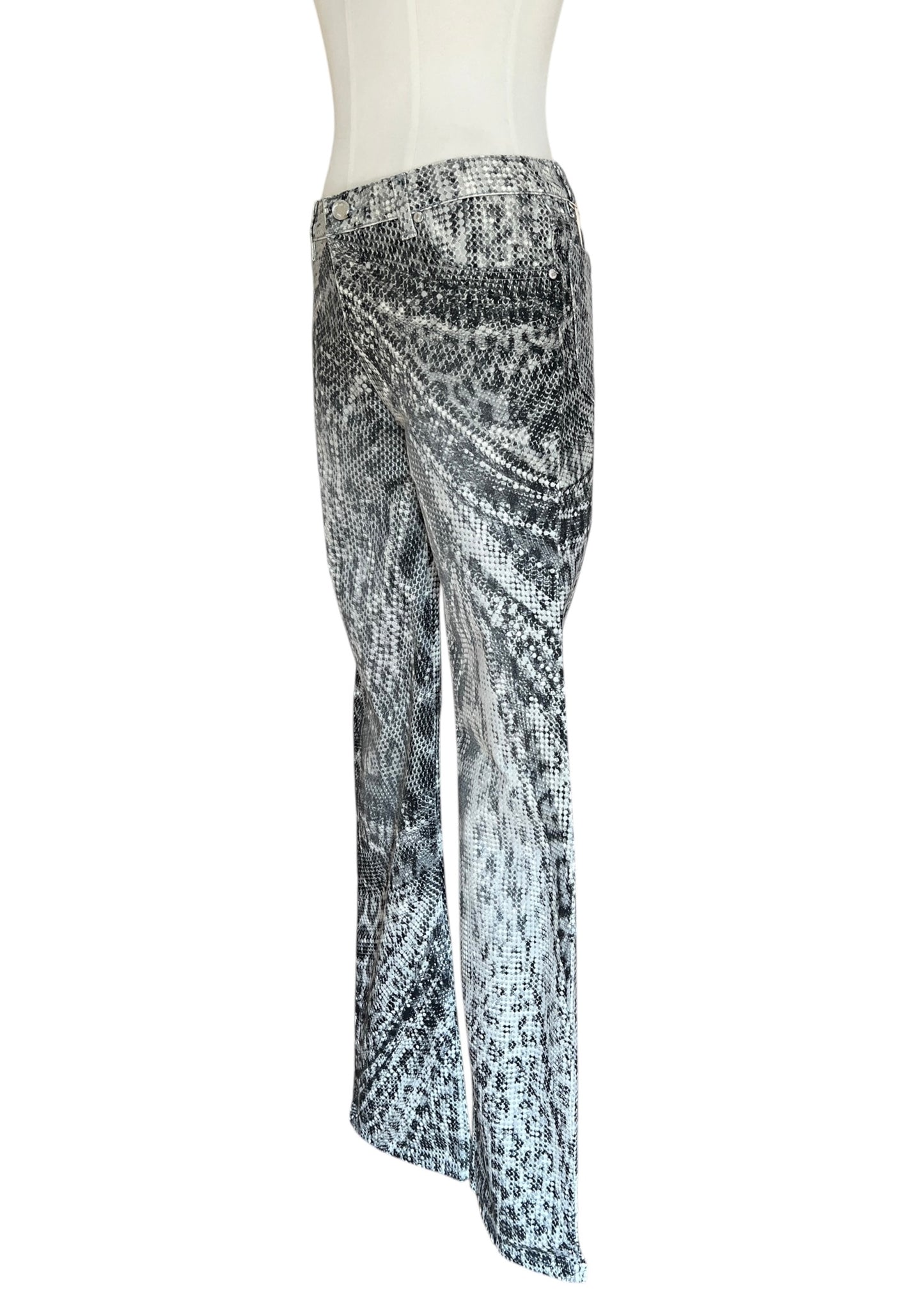 Roberto Cavalli Python Print Set | Vintage Y2K Snake Co-Ord | Archive 2000s Matching Top & Pants