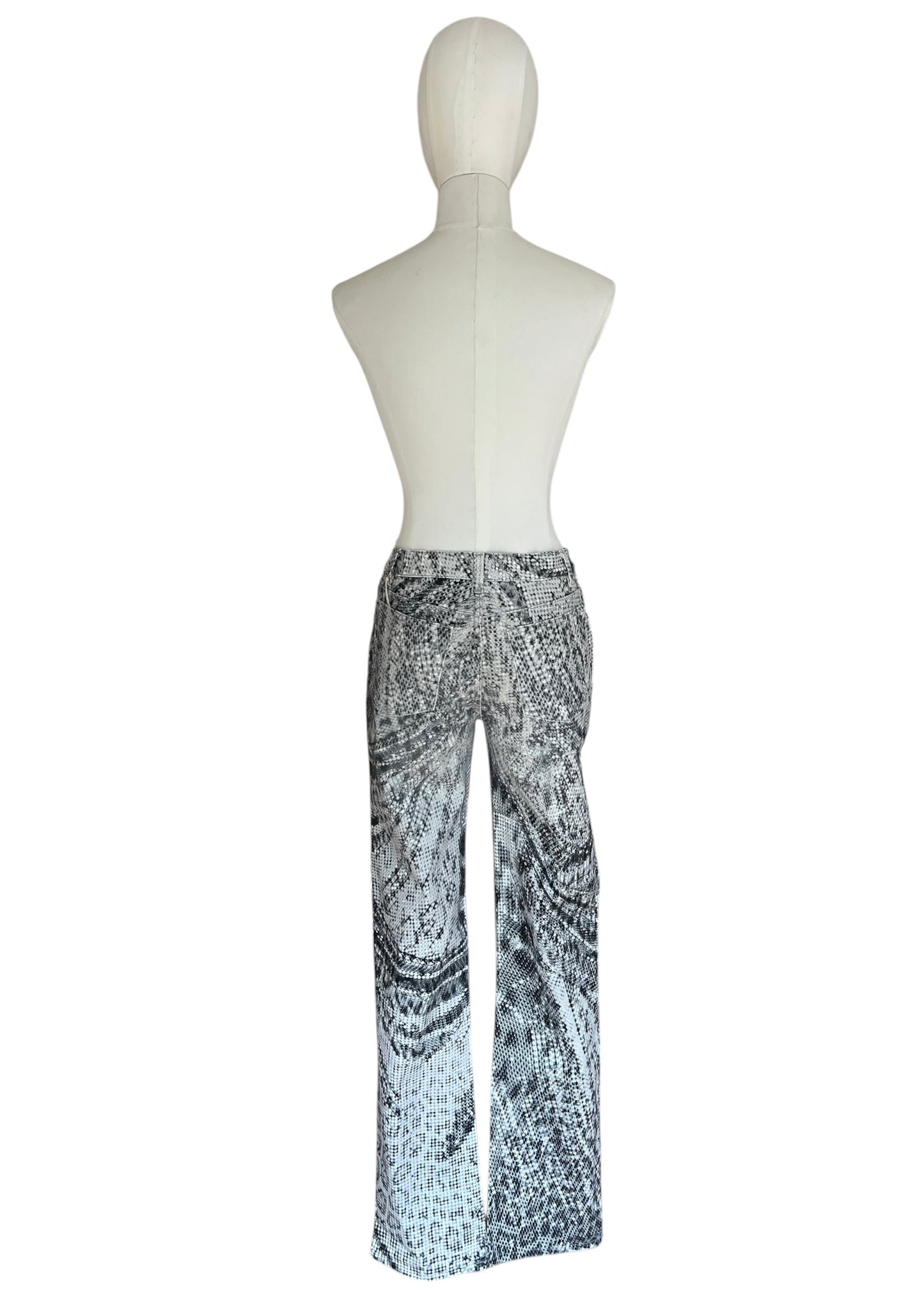 Roberto Cavalli Python Print Set | Vintage Y2K Snake Co-Ord | Archive 2000s Matching Top & Pants
