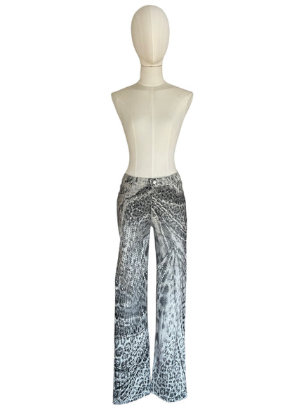 Roberto Cavalli Python Print Set | Vintage Y2K Snake Co-Ord | Archive 2000s Matching Top & Pants