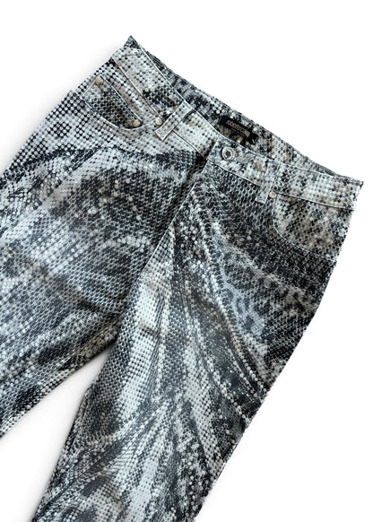 Roberto Cavalli Python Print Set | Vintage Y2K Snake Co-Ord | Archive 2000s Matching Top & Pants
