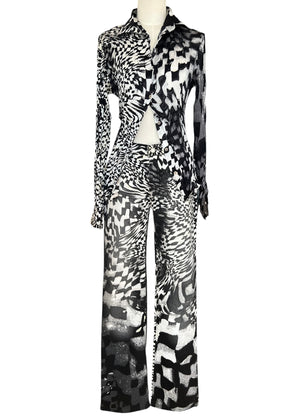 Roberto Cavalli FW2003 Archive Optical Co-Ord Set