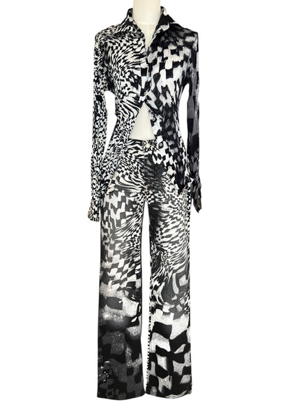 Roberto Cavalli FW2003 Archive Optical Co-Ord Set