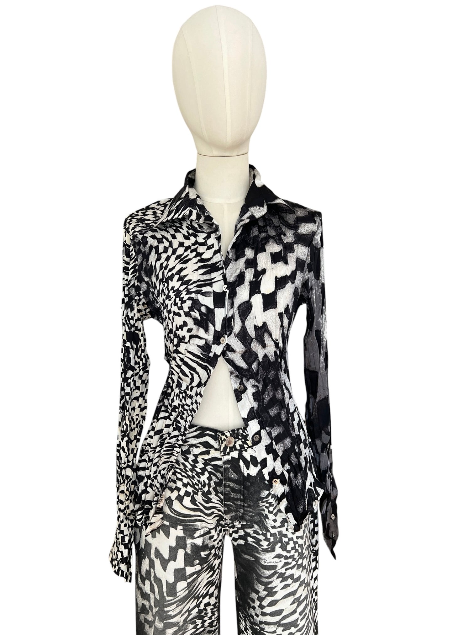 Roberto Cavalli FW2003 Archive Optical Co-Ord Set