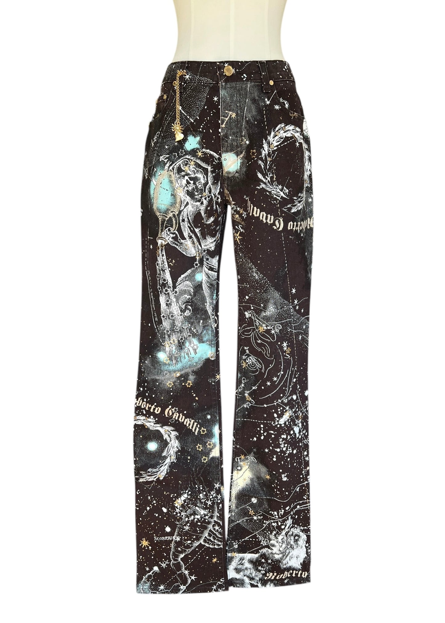 Roberto Cavalli A/W 2003 Constellation Print Top & Jeans Set
