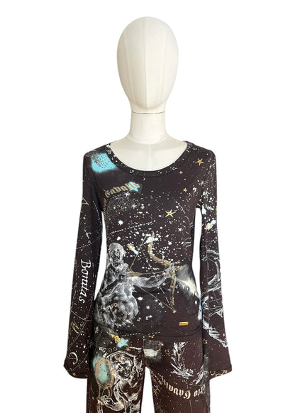 Roberto Cavalli A/W 2003 Constellation Print Top & Jeans Set
