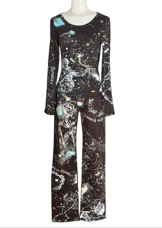 Roberto Cavalli A/W 2003 Constellation Print Top & Jeans Set