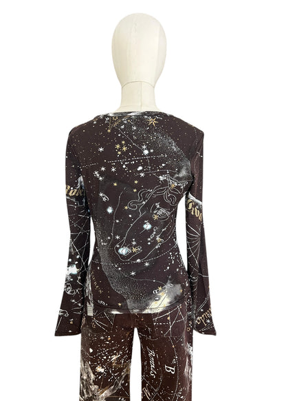 Roberto Cavalli A/W 2003 Constellation Print Top & Jeans Set