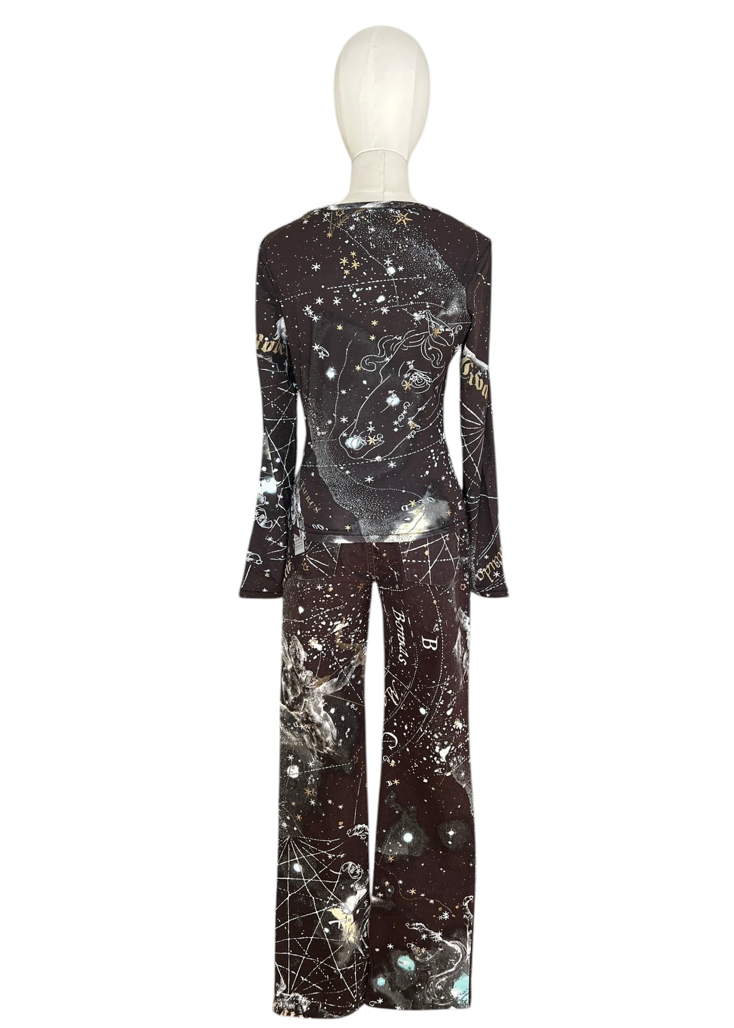 Roberto Cavalli A/W 2003 Constellation Print Top & Jeans Set