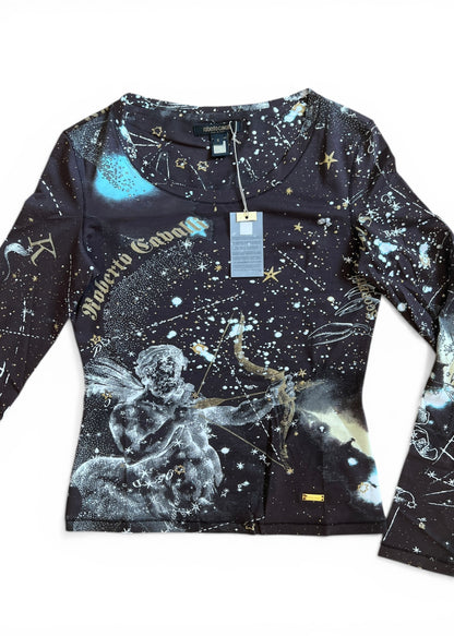 Roberto Cavalli A/W 2003 Constellation Print Top & Jeans Set