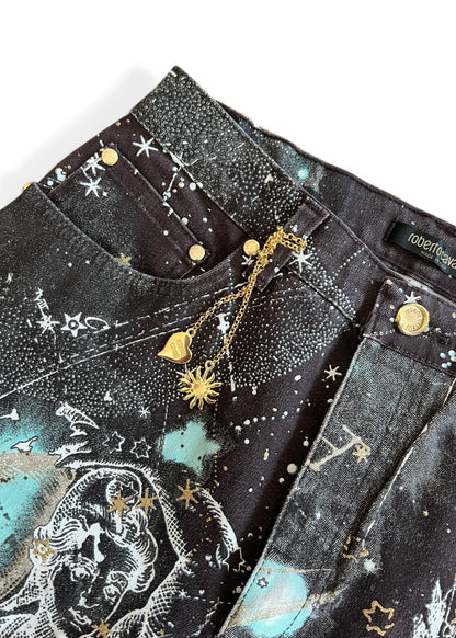 Roberto Cavalli A/W 2003 Constellation Print Top & Jeans Set