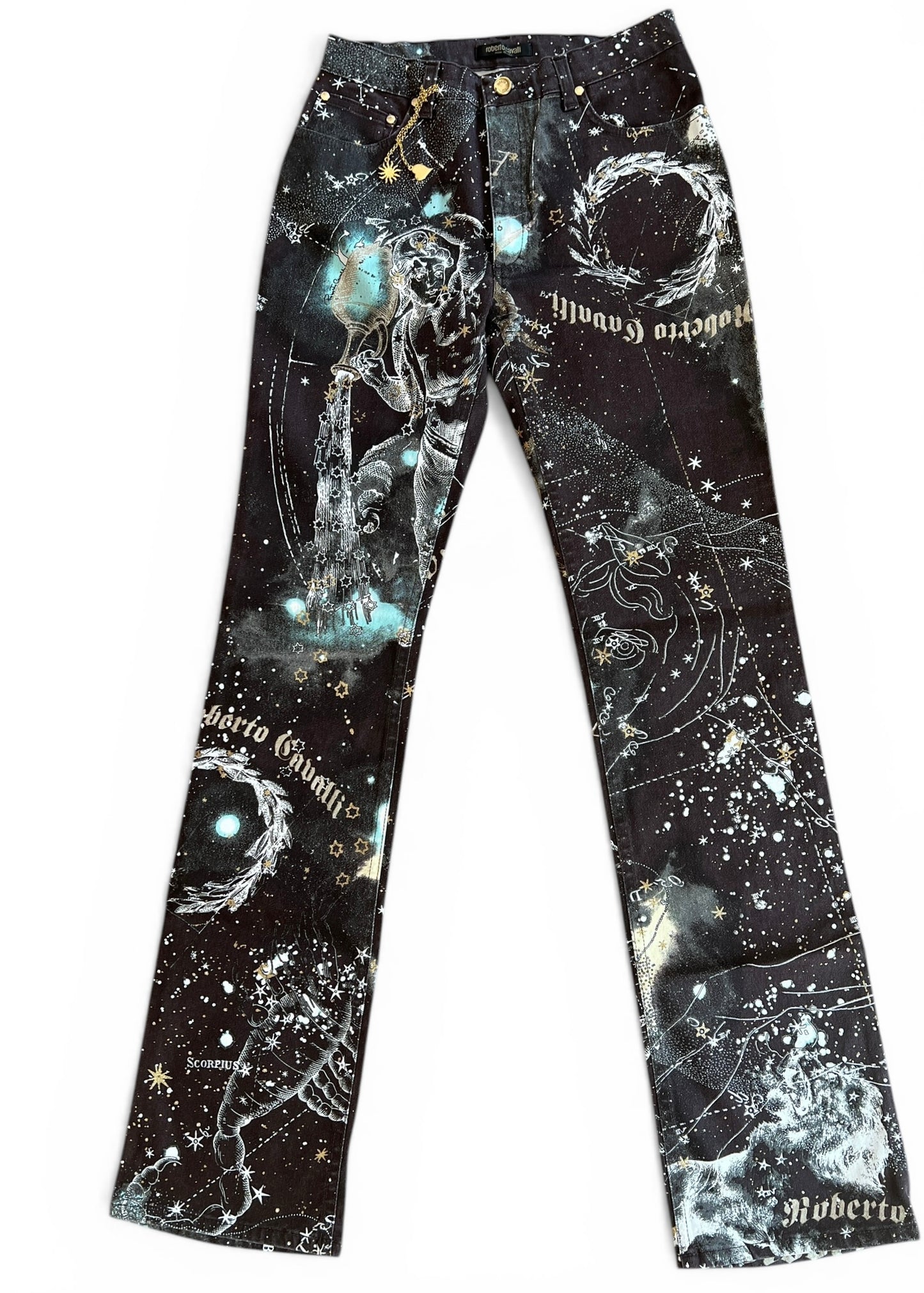 Roberto Cavalli A/W 2003 Constellation Print Top & Jeans Set