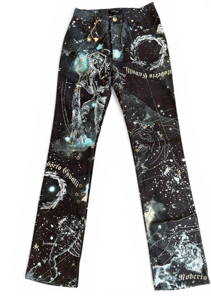 Roberto Cavalli A/W 2003 Constellation Print Top & Jeans Set