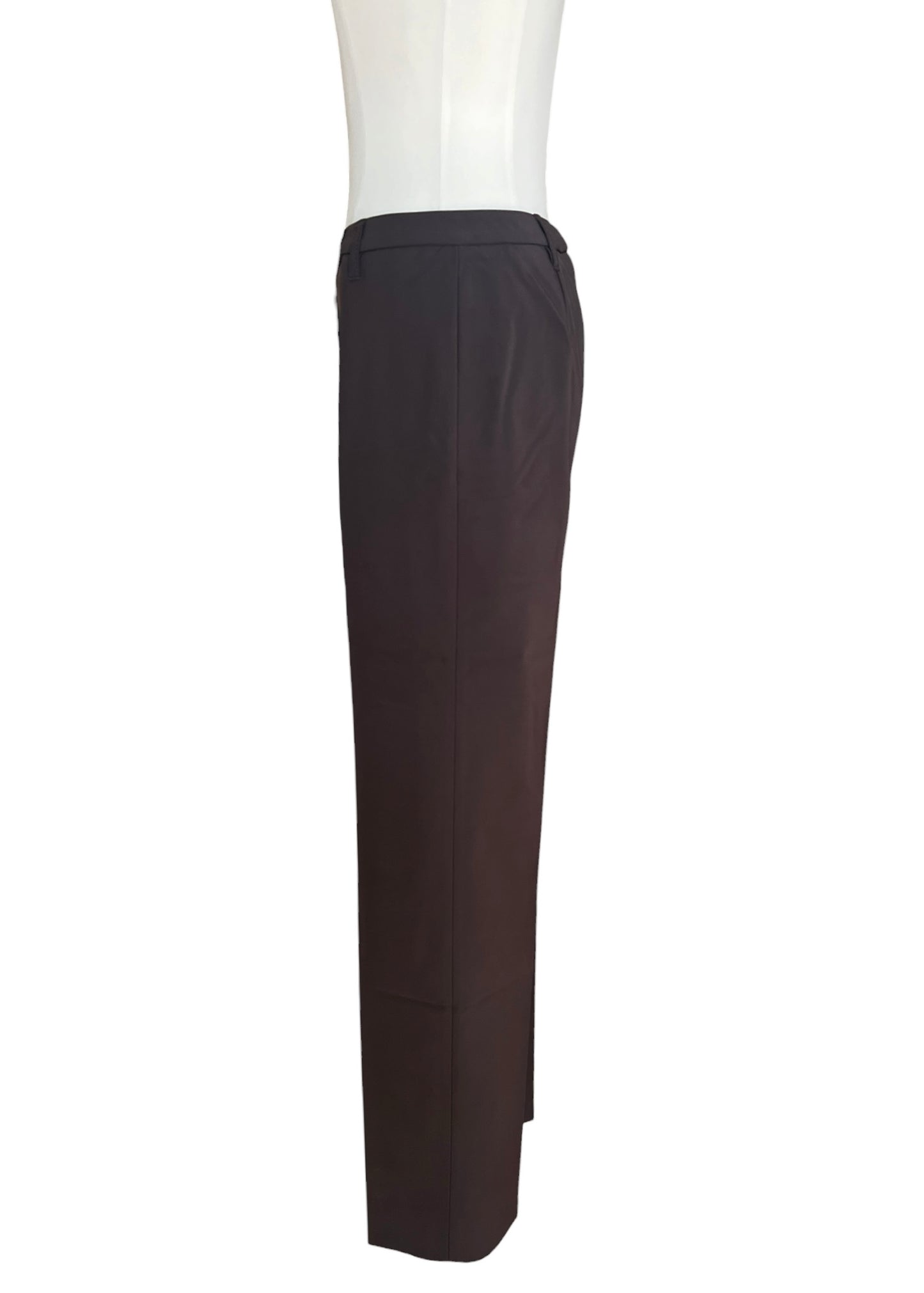 Prada 1990s Tailored Trousers – Dark Brown Straight Leg Minimal Pants