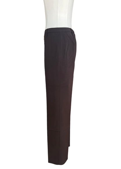Prada 1990s Tailored Trousers – Dark Brown Straight Leg Minimal Pants
