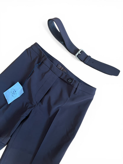 Prada 1990s Tailored Trousers – Dark Brown Straight Leg Minimal Pants
