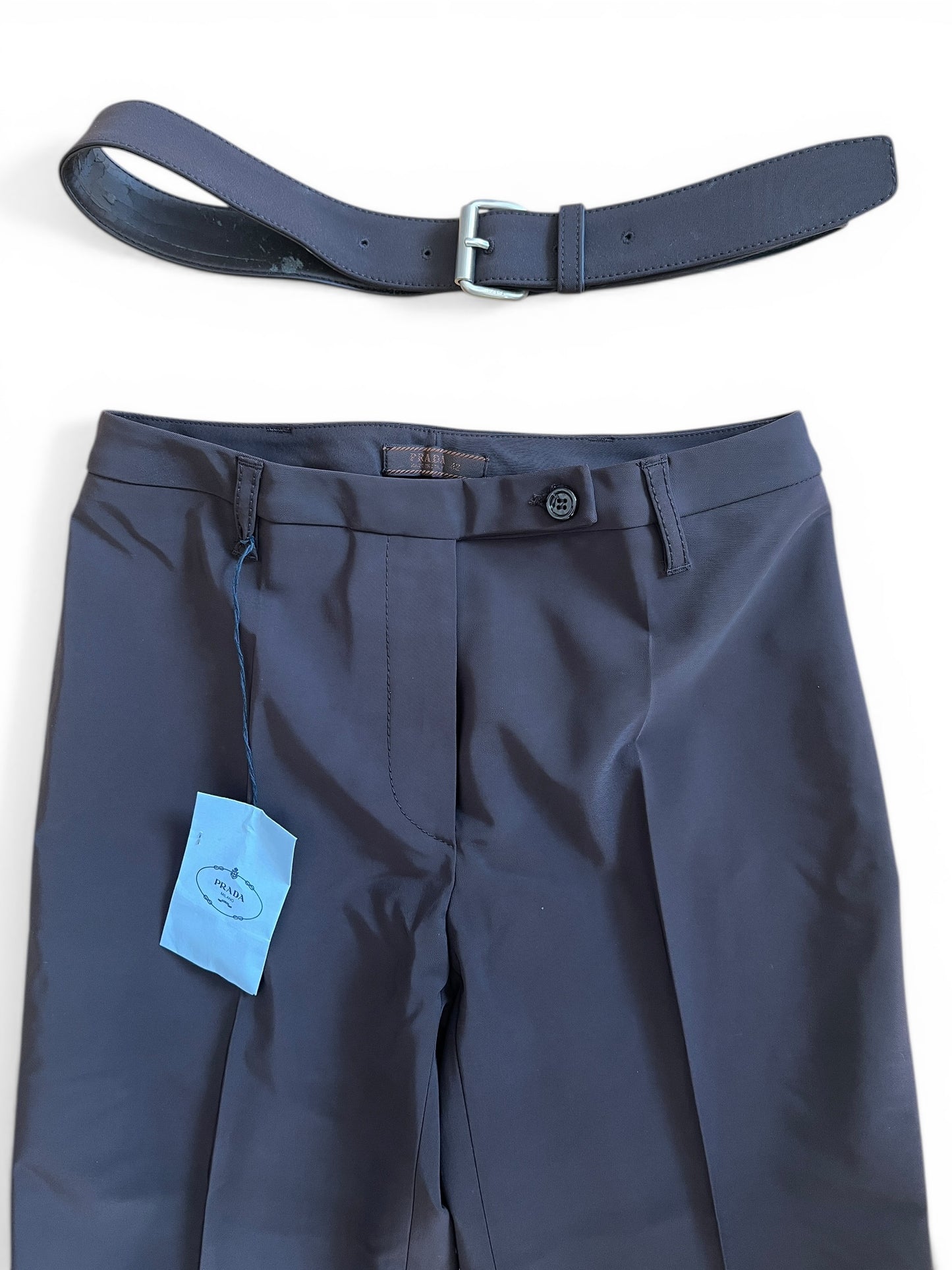 Prada 1990s Tailored Trousers – Dark Brown Straight Leg Minimal Pants