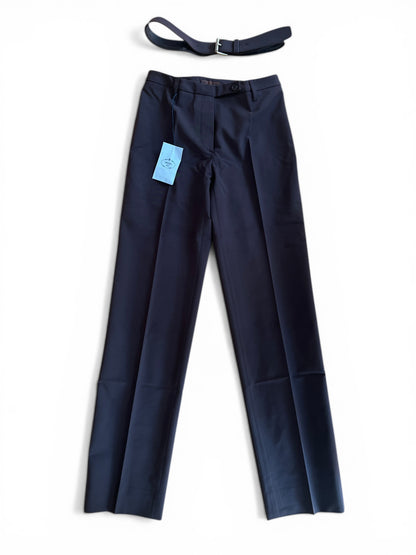Prada 1990s Tailored Trousers – Dark Brown Straight Leg Minimal Pants
