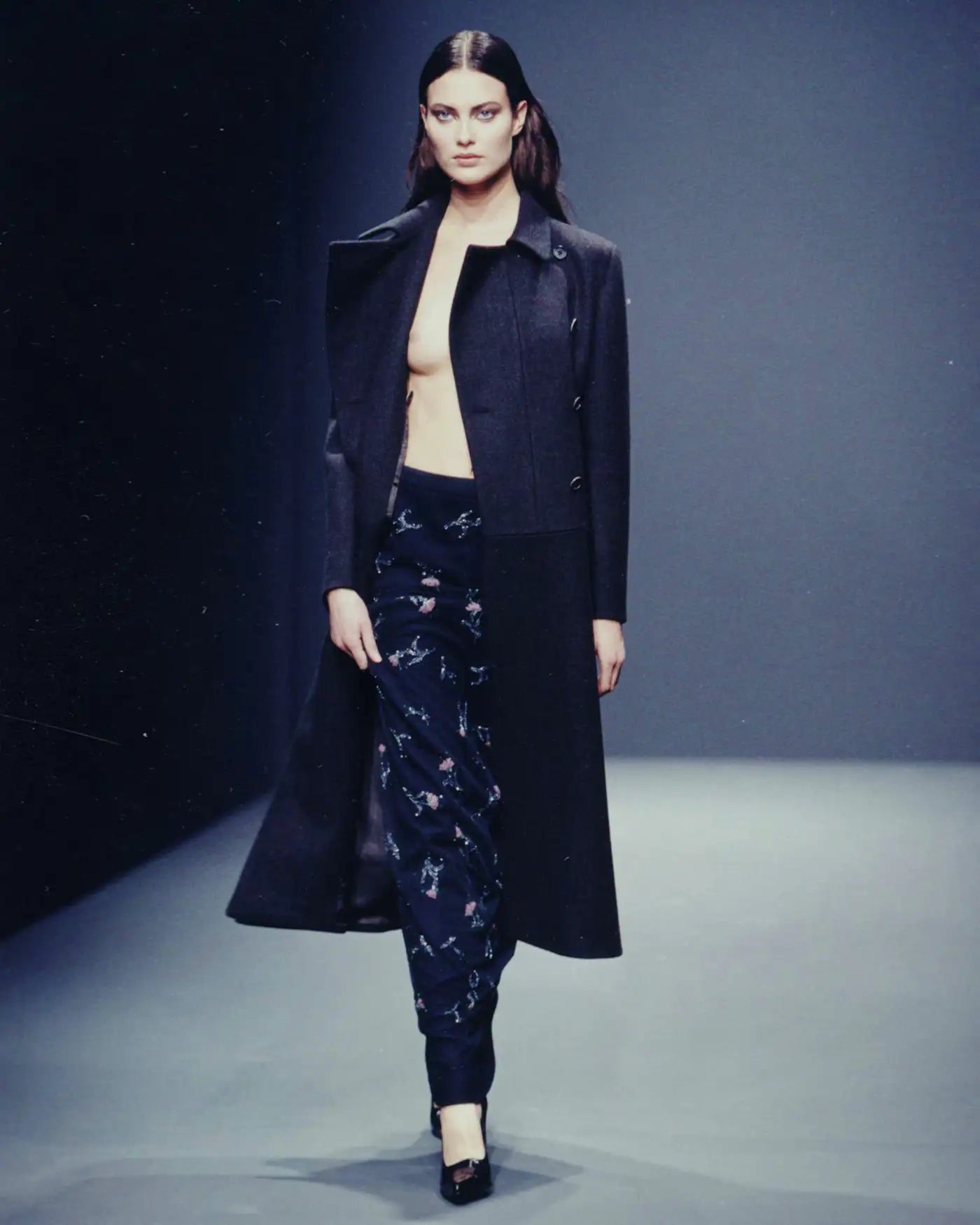 Prada FW1997  long embroidered skirt