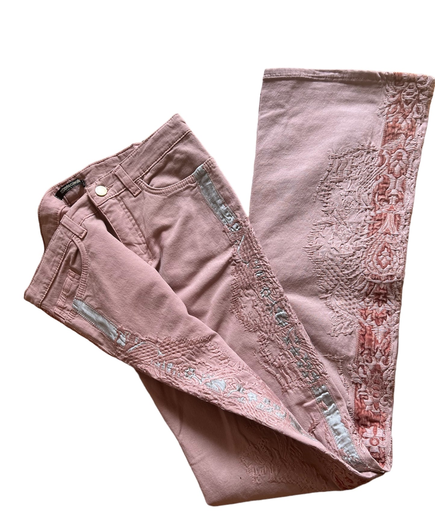 Roberto Cavalli pantalone dritto rosa pallido