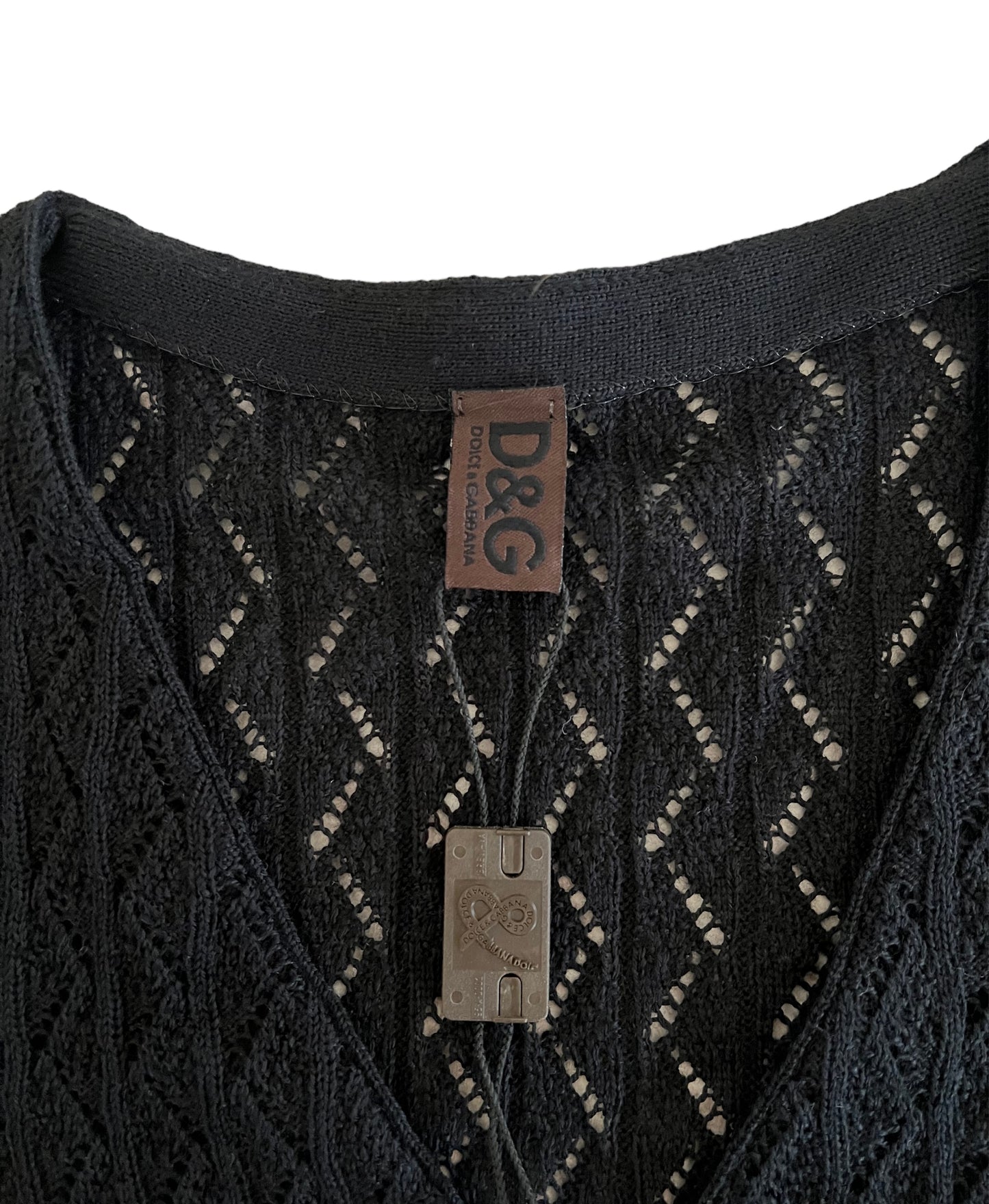  Dolce&Gabbana cardigan lungo nero in maglia