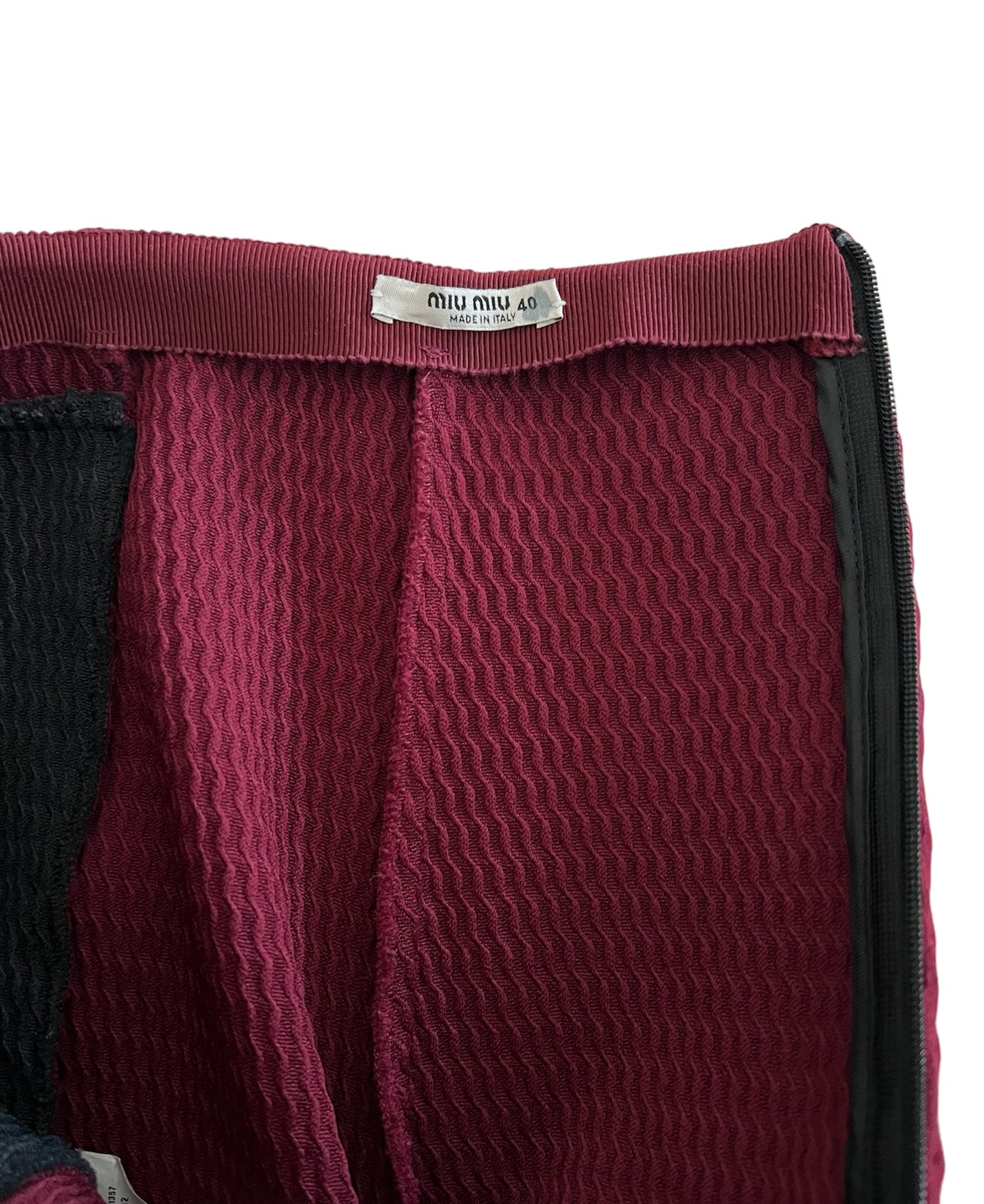 Miu Miu pantalone corto bordeaux