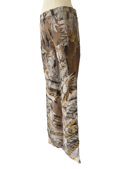 Roberto Cavalli printed feathers pant