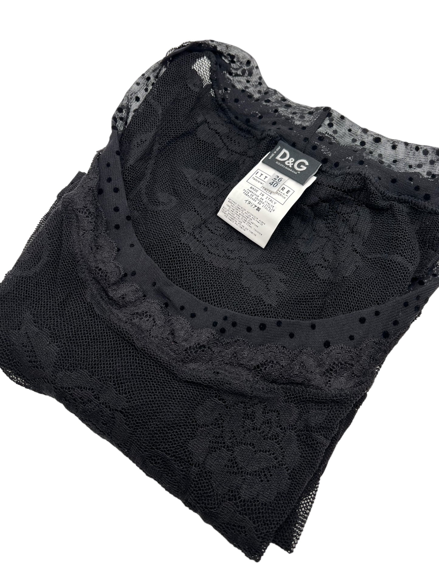 Dolce&Gabbana top in pizzo nero