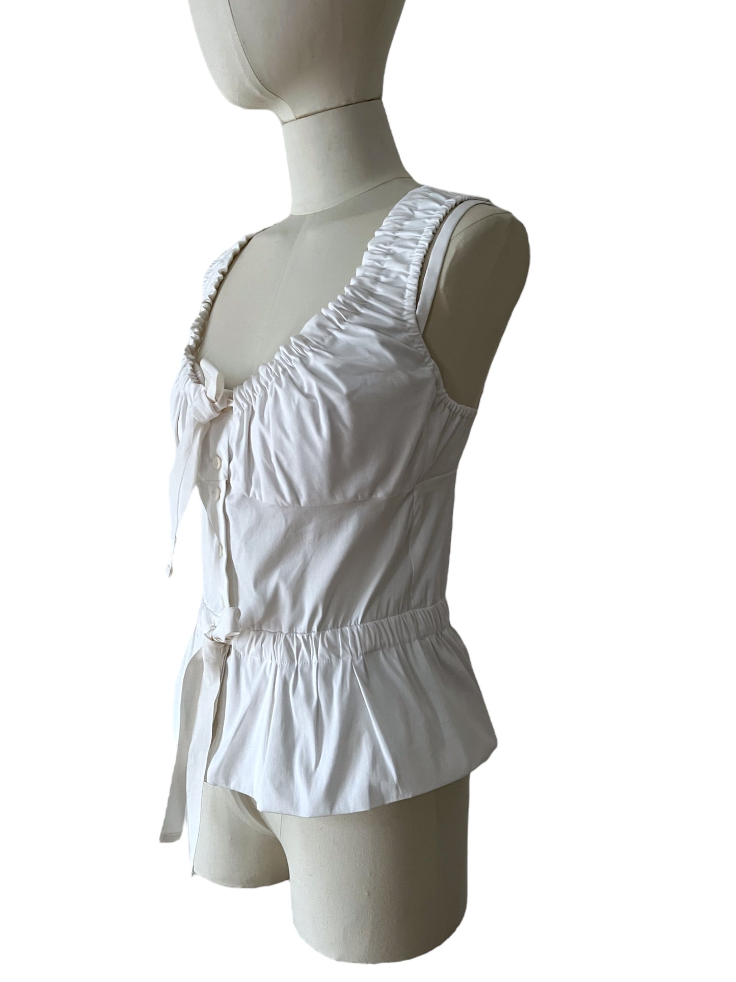 Prada top bianco con reggiseno