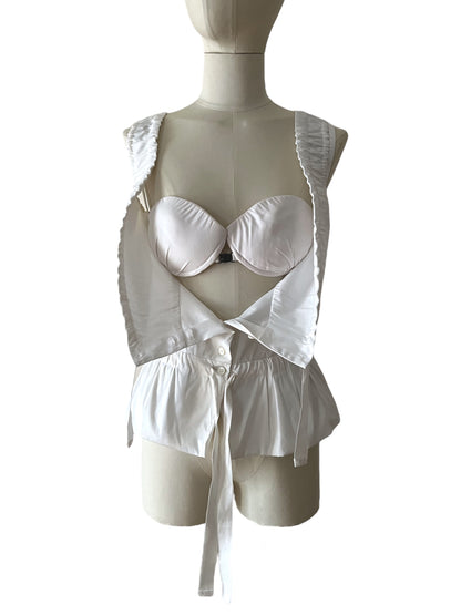 Prada top bianco con reggiseno