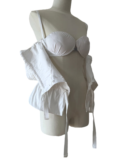 Prada top bianco con reggiseno