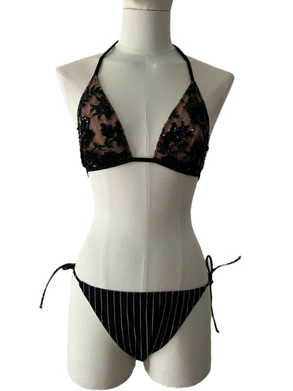 La Perla embroidered black bikini