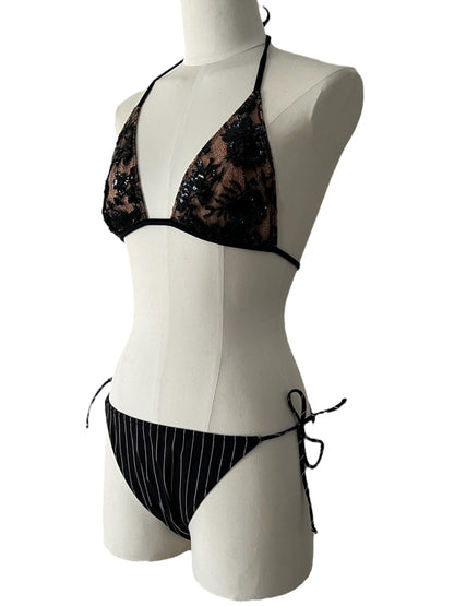 La Perla embroidered black bikini