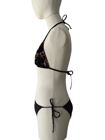 La Perla embroidered black bikini