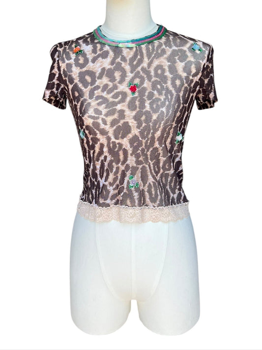 Dolce & Gabbana leopard mesh top