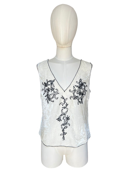 Prada FW1997 Beaded Chenille Embroidered Top