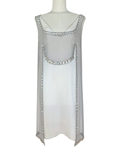 Prada FW 1997 embellished white mini dress