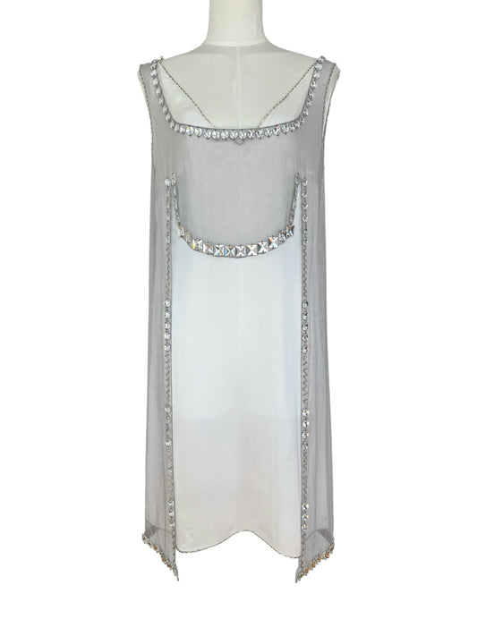 Prada FW 1997 embellished white mini dress