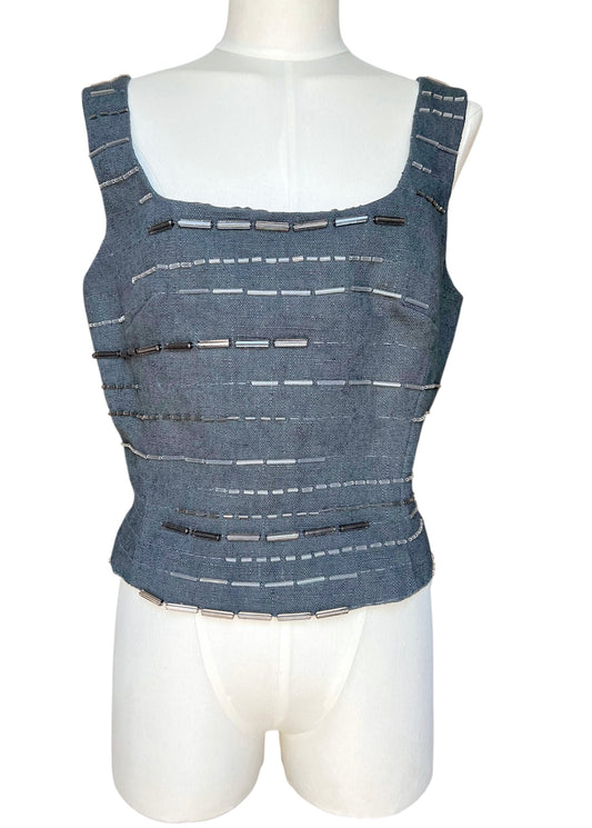 Prada SS1998 ardesia embroidered bustier