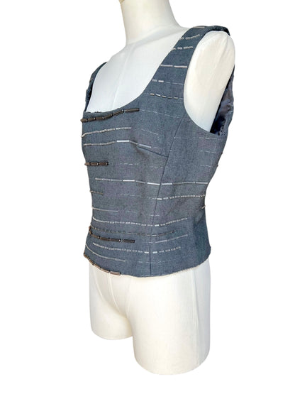 Prada SS1998 ardesia embroidered bustier