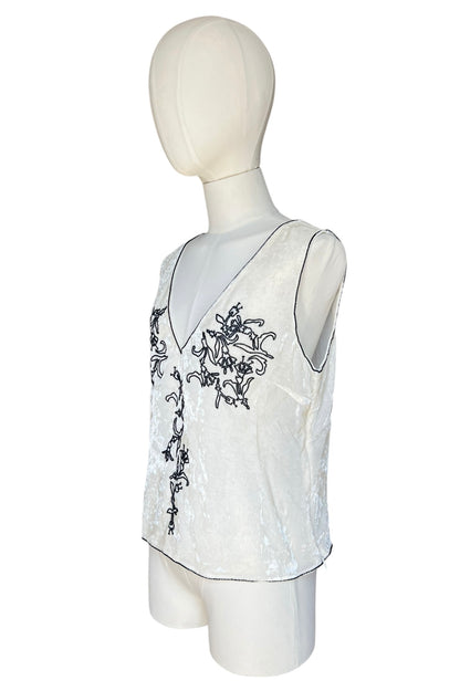 Prada FW1997 Beaded Chenille Embroidered Top