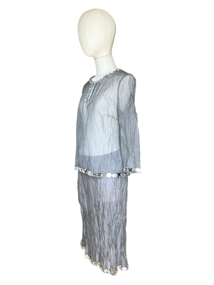 Prada SS 1999 Crushed Silk Mirror-Embellished Ensemble