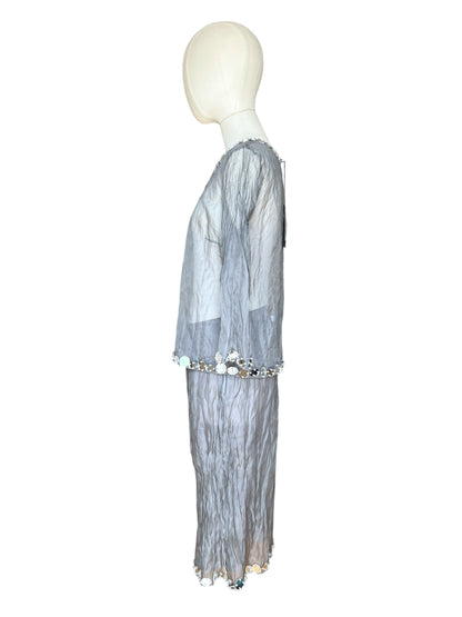 Prada SS 1999 Crushed Silk Mirror-Embellished Ensemble